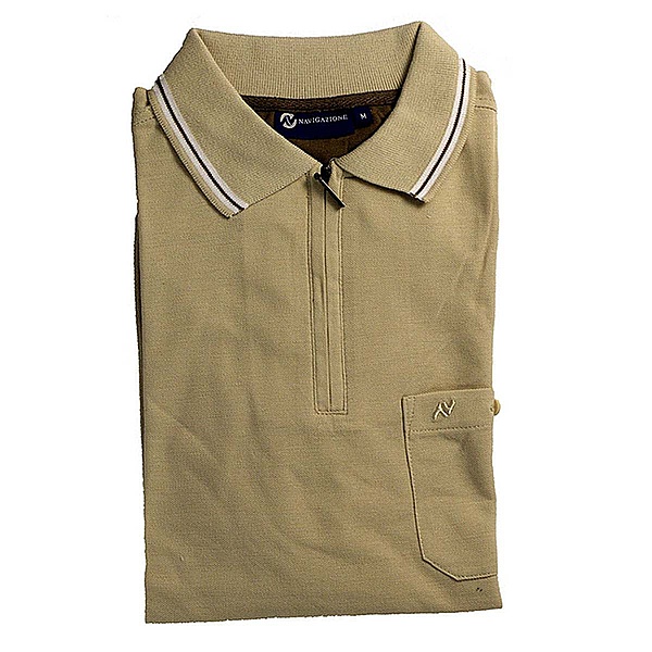 Pique Polo mit Reiverschlu | Farbe khaki