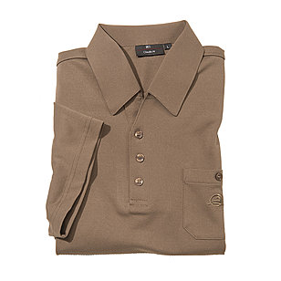 Polo Hemd mit elastischem Bund bügelfrei | Farbe schlamm