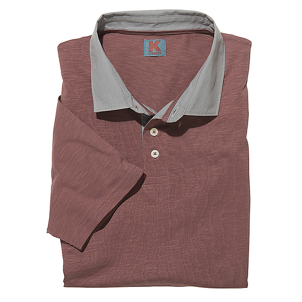 Polo-Shirt mit gewebtem Kragen | Flamm-Garn Baumwolle | Farbe rot