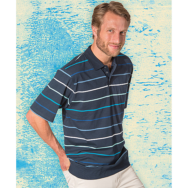 Polohemd mit Bund | Bgelfrei und Wschetrockner geeignet | Farbe marine