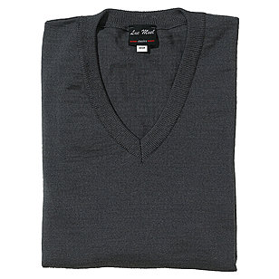 Pullover V-Kragen | Reine Schurwolle | Farbe schiefer