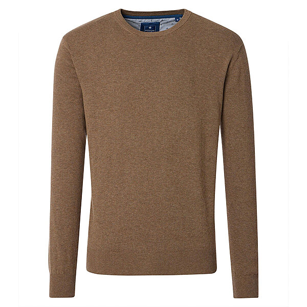 Redmond | Baumwoll-Pullover | Rundhals | Beige