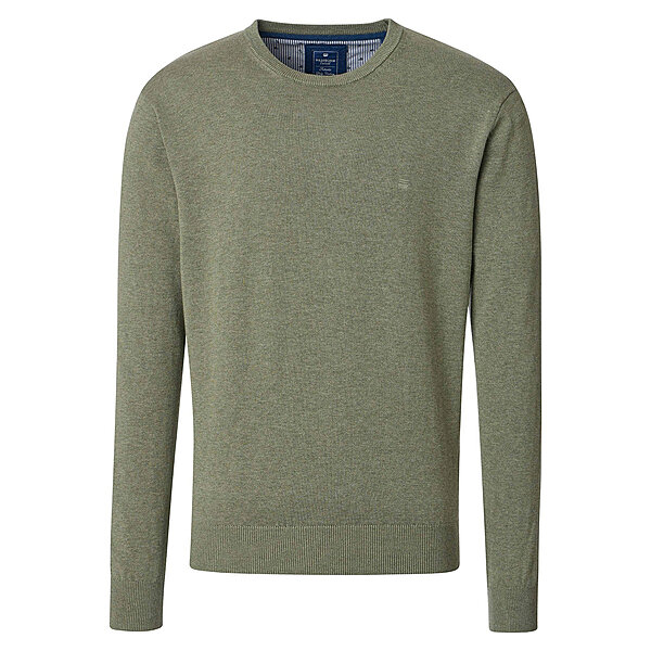 Redmond | Baumwoll-Pullover | Rundhals | Salbei