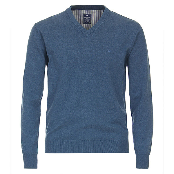 Redmond | Baumwoll-Pullover | V-Ausschnitt | Jeans