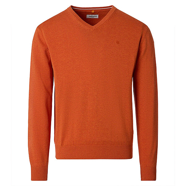 Redmond | Baumwoll-Pullover | V-Ausschnitt | Mandarin