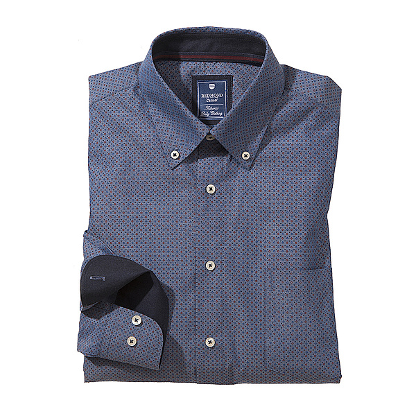 Redmond | College Hemd reine Baumwolle | Button down Kragen | Minimal-Druck