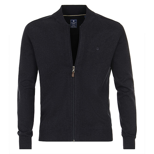 Redmond | College-Strickjacke | Baumwoll-Cardigan mit Reiverschluss | Marine