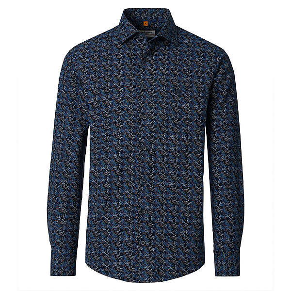 Redmond | Flanell-Hemd | Baumwolle Druck | Kent-Kragen | Blau