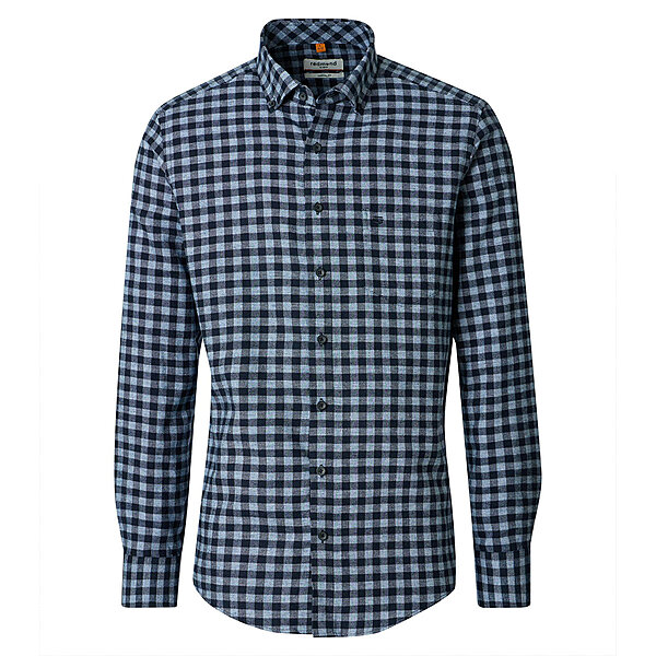 Redmond | Flanell-Hemd | Baumwolle Karo | Button-Down-Kragen | Blau