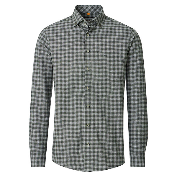 Redmond | Flanell-Hemd | Baumwolle Karo | Button-Down-Kragen | Oliv