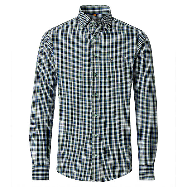 Redmond | Freizeithemd | Button-Down-Kragen | Baumwolle Twill | Gr�n Karo