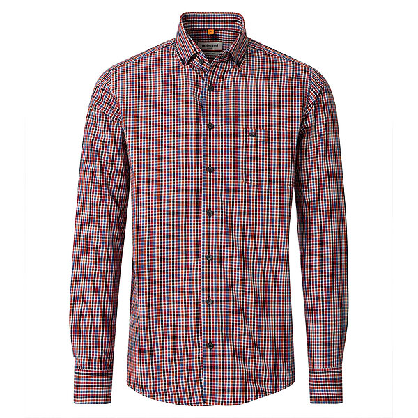 Redmond | Freizeithemd | Button-Down-Kragen | Baumwolle Twill | Rot Karo