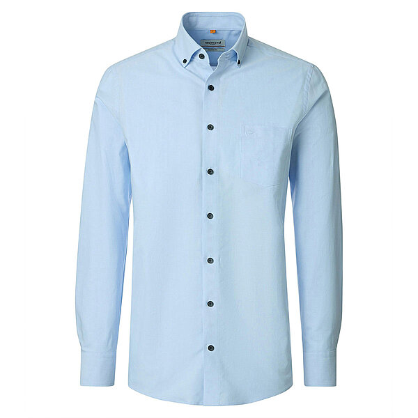Redmond | Freizeithemd | Langarm | Baumwolle | Button-Down-Kragen | Blau