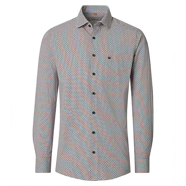 Redmond | Freizeithemd | Langarm | Baumwolle | Kent-Kragen | Druck Rot