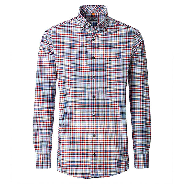 Redmond | Freizeithemd | Langarm | Baumwolle | Button-Down-Kragen | Karo Rot