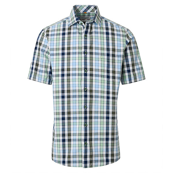 Redmond | Freizeithemd Kurzarm | Baumwolle | Kent-Kragen | Gr�n Karo