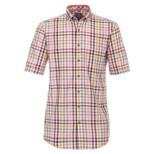 Redmond | Halbarm-Hemd | Button-Down-Kragen | Oxford-Karo | Rot Blau