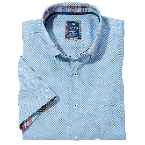 Redmond | Halbarm Hemd Natt | Farbe hellblau