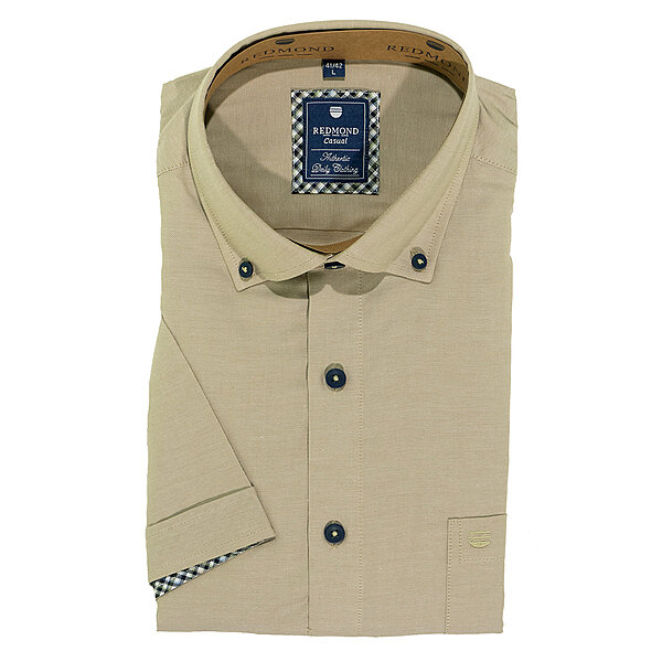 Redmond | Halbarmhemd | Baumwolle | Button Down Kragen | Sand