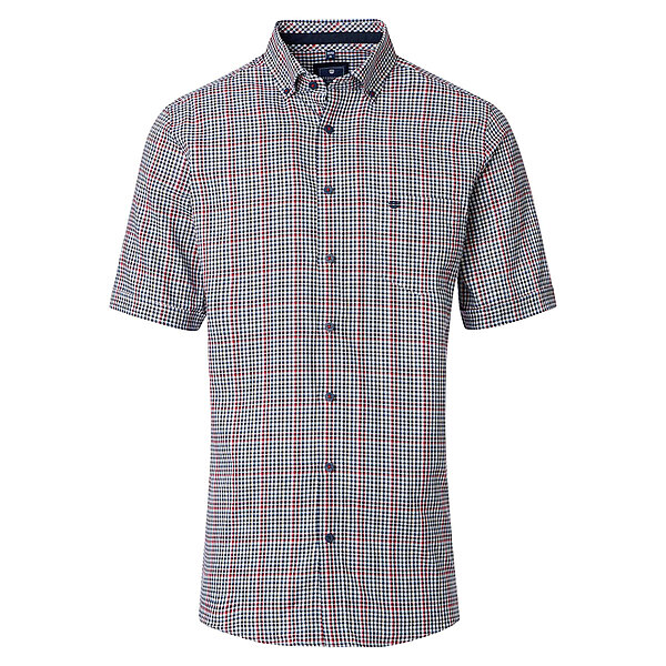 Redmond | Kurzarmhemd | Baumwolle | Button-down-Kragen | Rot Karo