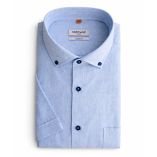 Redmond | Kurzarmhemd | Leinen Mix | Blau