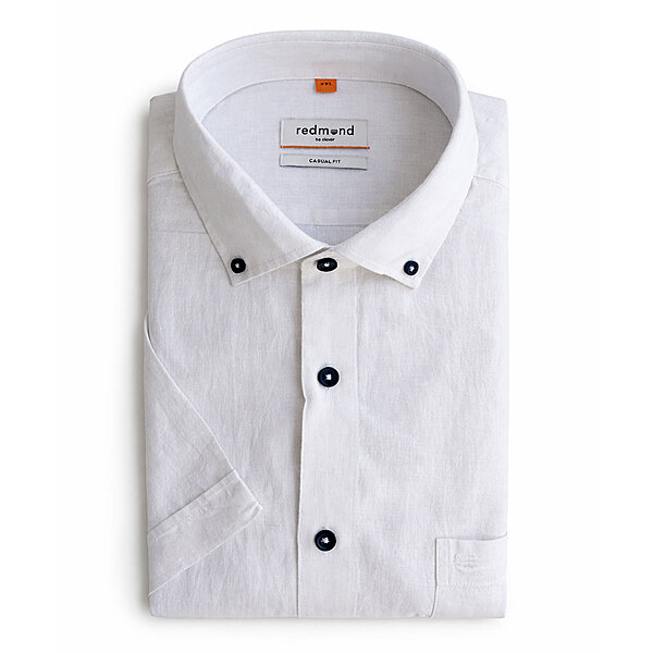 Redmond | Kurzarmhemd | Leinen Mix | Weiss