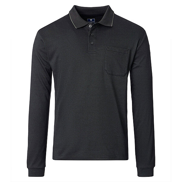 Redmond | Langarm Jersey Polo | Easy Care | Anthrazit