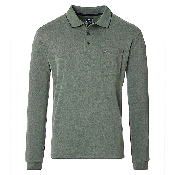 Redmond | Langarm Jersey Polo | Easy Care | Grn