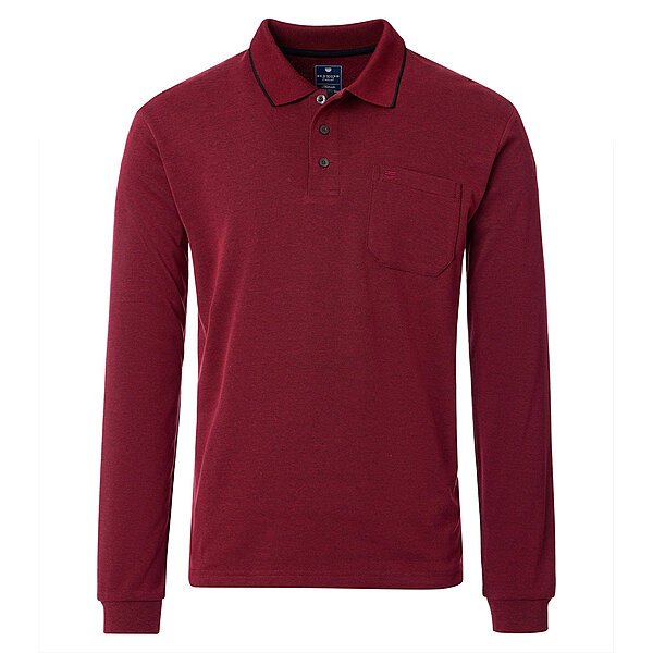 Redmond | Langarm Jersey Polo | Easy Care | Rot