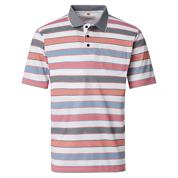 Redmond | Polo-Shirt | Kurzarm | Pflegeleichte Jersey-Qualit�t | Rot Streifen
