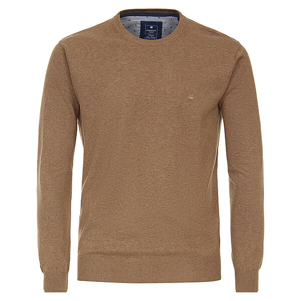 Redmond | Pullover Baumwolle | Rundhals | Camel