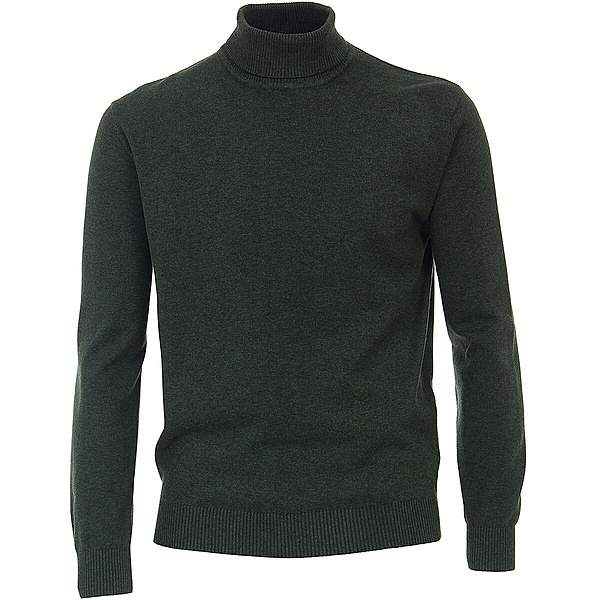 Redmond | Rollkragen-Pullover | Reine Baumwolle extra weich | Moosgrn