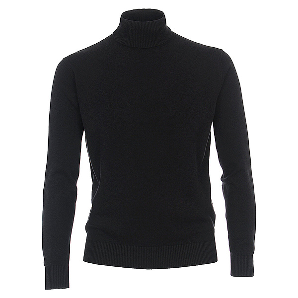 Redmond | Rollkragen-Pullover | Reine Baumwolle extra weich | Schwarz