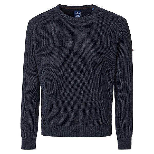 Redmond | Rundhals-Pullover | Baumwolle Strukturstrick | Marine