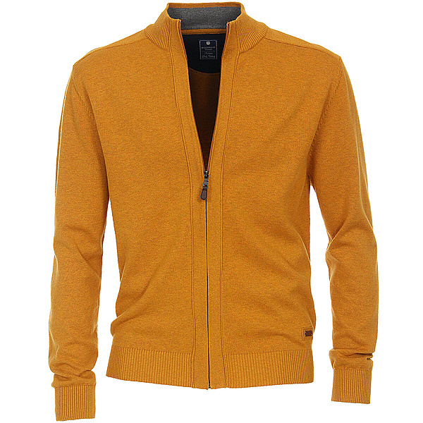 Redmond | Strick-Cardigan mit Reiverschluss | Reine Baumwolle | Curry