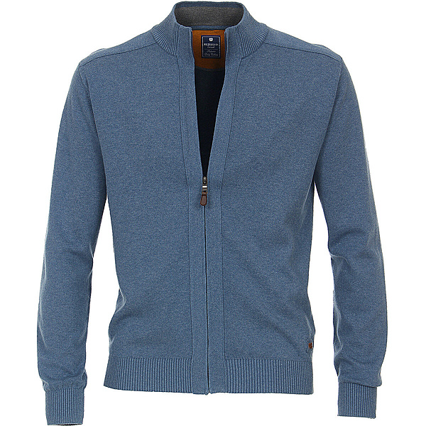 Redmond | Strick-Cardigan mit Reiverschluss | Reine Baumwolle | Jeansblau