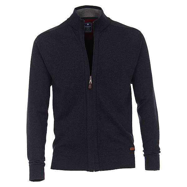 Redmond | Strick-Cardigan mit Reiverschluss | Reine Baumwolle | Marine