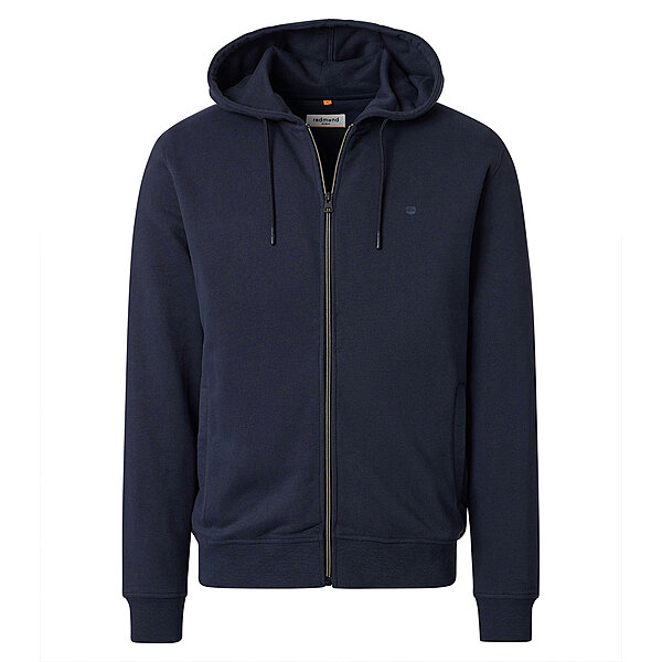 Redmond | Sweat Jacke mit Kapuze | Elastische Baumwolle | Blau