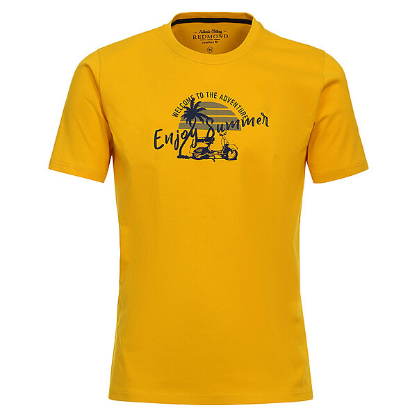 Redmond | T-Shirt | Rundhals | Baumwolle | Print Motiv | Gelb