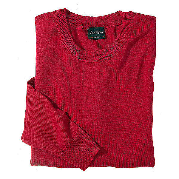 Rundhals Pullover | Reine Schurwolle | Farbe burgund