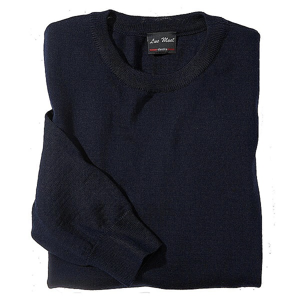 Rundhals Pullover | Reine Schurwolle | Farbe marine