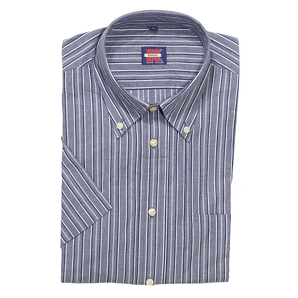 Sommerhemd | Kurzarm | Button-down-Kragen | Baumwolle | Blau