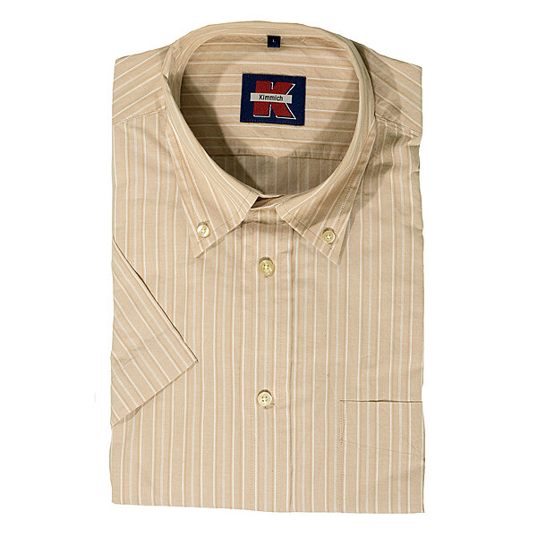Sommerhemd | Kurzarm | Button-down-Kragen | Baumwolle | Sand
