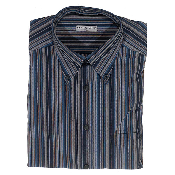 Sport-Hemd | Langarm | Blau Streifen