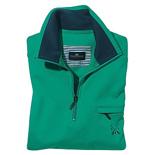 Sweat Shirt in Troyer Form | Reine Baumwolle | Farbe grün