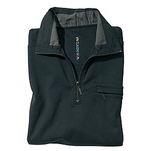 Sweat Shirt in Troyer Form | Reine  Baumwolle | Farbe schwarz