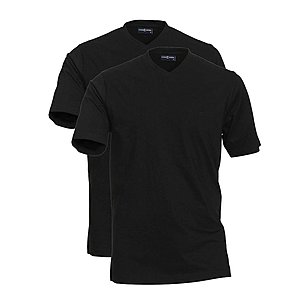 Casa Moda | T Shirt Doppelpack V Ausschnitt | Farbe schwarz
