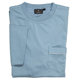 T-Shirt mit Brusttasche | Pflegeleicht und Bügelfrei | Azur