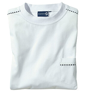 T-Shirt mit Brusttasche | Pflegeleicht und Bügelfrei | Weiss