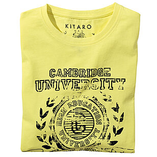 Kitaro | T-Shirt Rundhals | Baumwolle mit Aufdruck | Gelb